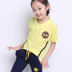 童装女童套装夏装2016新款中大童短袖韩版儿童夏季休闲运动两件套