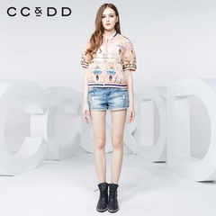 CCDD2016夏装新款专柜正品女 数字印花轻薄短装防晒短外套