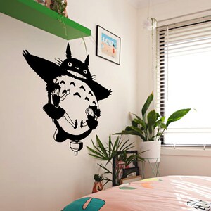 调皮可爱龙猫卧室背景 创意日本动漫卡通宿舍墙壁装饰贴纸 动漫迷