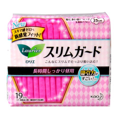 日本进口乐而雅日用卫生巾 瞬吸超薄零触感无荧光剂 25cm19片