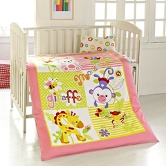 费雪 纯棉新生儿宝宝床单被套婴儿床上用品三件套件全棉四季通用