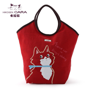 gucci貓頭鷹購物袋 HIKOSEN CARA日本卡拉貓可折疊單肩包大容量購物袋帆佈純棉拼佈袋 gucci購物袋