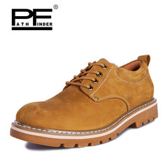 pathfinderPF秋季低帮工装鞋 大头皮鞋男士时尚耐磨户外休闲皮鞋