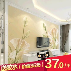 欧式客厅卧室沙发电视背景墙壁纸 郁金花墙布3D墙布定制壁画