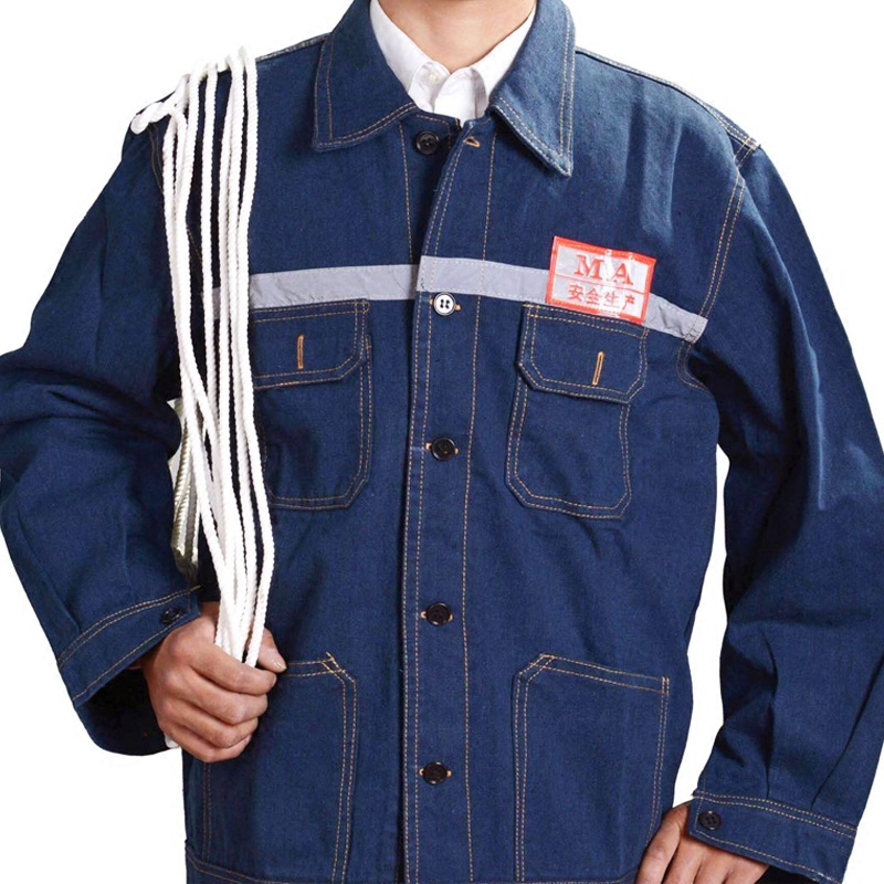 长袖 工作服套装 安全生产反光条 牛仔工衣 工程劳保服 加厚包邮