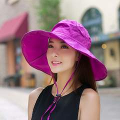 防紫外线大沿太阳帽女士春夏天遮阳帽防晒帽遮脸韩版可折叠凉帽