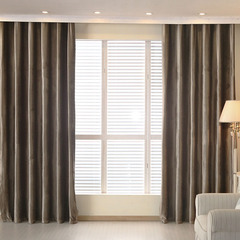 现代纯色窗帘高档客厅卧室欧式加厚丝绒布定制意大利绒窗帘