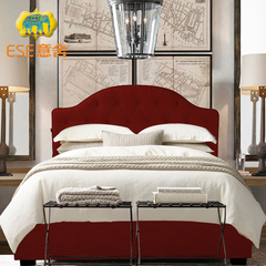 意舍新款品牌布艺床1.5双人床1.8米床棉麻布床送货安装美式布艺床