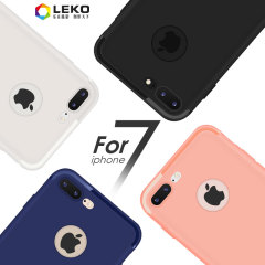 LEKO苹果7plus手机壳iPhone7套硅胶磨砂软壳潮男简约黑防摔保护七