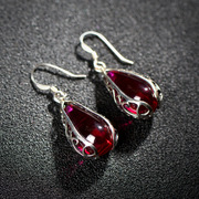 Thai Thai silver jewelry 925 Silver Ruby long women Korea quality silver jewelry tassel earrings