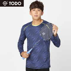 TODO唐盾羽毛球运动服长袖t恤男速干训练比赛男上衣跑步卫衣2016