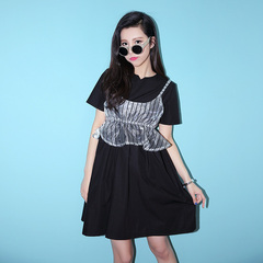 Spring/summer QUEENZZ/2015 back zipper waist organza strap two-piece dresses, Korean tidal 702