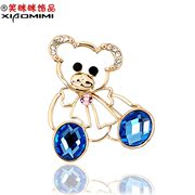 Smiling package mail bear Korean rhinestones brooch women''s high-end brooch pin Korea jewelry clasp 60556