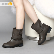 Shoebox new European fashion shoe 2015 sleeve boots PU quality thick tube at the end of winter boots