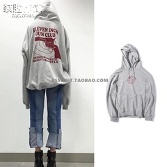 Vetements Grey Gun Club Hoodie 红枪oversize 男女同款连帽卫衣