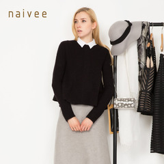 Naivee/纳薇春季专柜同步款优雅X型套头针织衫毛衣女1565943W4