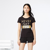 美特斯邦威2015夏新款女情侣烫金字母潮短袖T恤吊牌价79