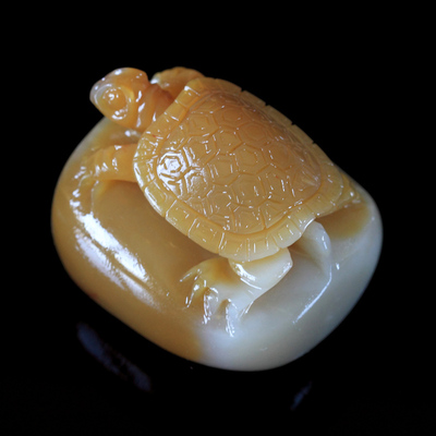 精品寿山善伯石印章 龟钮