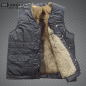 秋冬季<em>中老年人马甲</em> <em>男真皮马甲</em> 皮毛一体 羊毛