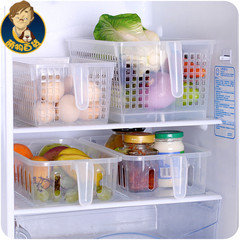透明冰箱杂物储物盒食品抽屉式收纳盒B627带手柄塑料整理收纳筐