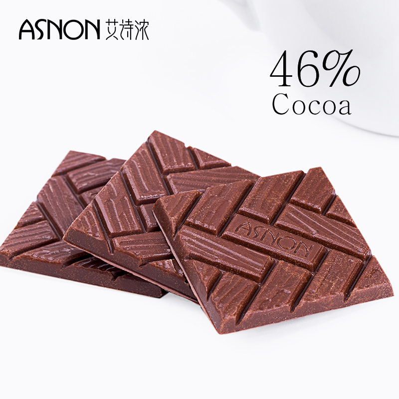 艾诗浓46%可可圭娜亚纯黑巧克力礼盒装 纯可可脂生日零食产品展示图5