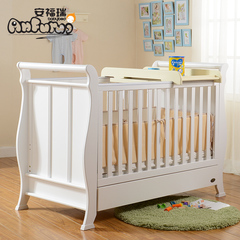 欧式婴儿床正品实木宝宝床出口高档BB床环保白色好孩子床宜家童床