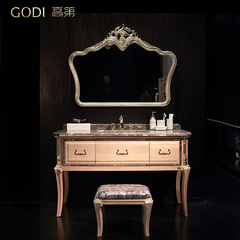 GODI/高第 新美式实木浴室柜组合 洗脸盆洗漱台镜柜组合 US-48