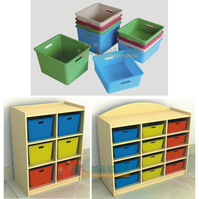 早教幼儿园感统训练器材教室书架儿童玩具柜置物篮子教具收纳架