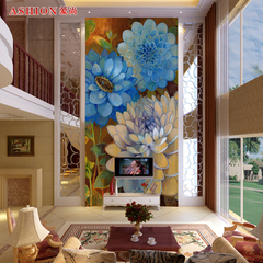 无缝大型壁画 客厅卧室电视背景墙定制个性墙纸壁纸欧式油画莲花