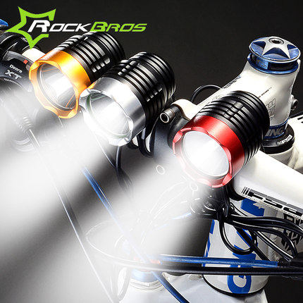ROCKBROS 山地自行車前燈 T6充電車首燈 持久防水強光騎行手電筒 - 42009005854