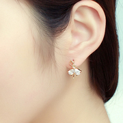 Korea fashion exquisite Super Flash fine zircon earrings women''s Ballet girls sweet temperament Korean earrings