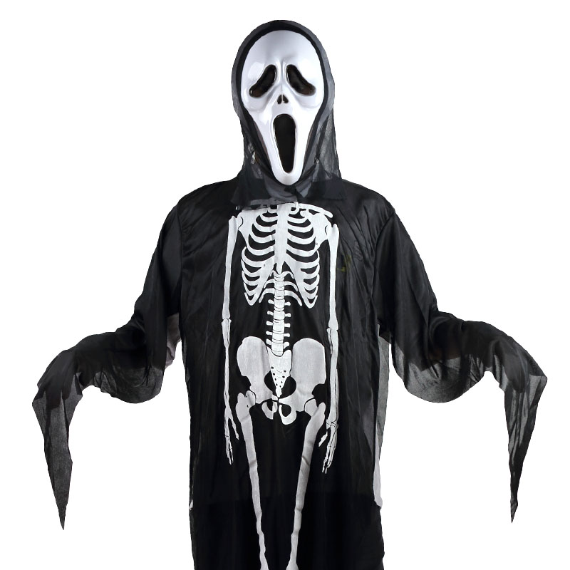 炫彩 万圣节骷髅衣套装骨架衣惊声尖叫面具骷髅手套吓人搞怪道具