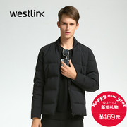 Simple black Westlink/West New 2015 winter baseball neck short down jacket men's jacket