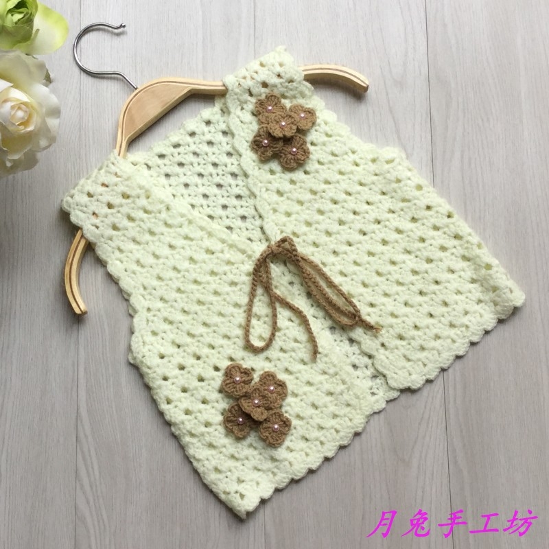 特价女童毛线背心纯手工编织_月兔手工坊 手钩女童开衫背心纯手工编织