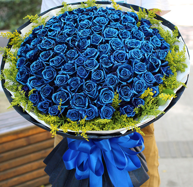 现在市场上一枝"蓝色妖姬"的价格大约在50100元之间蓝玫瑰"蓝色妖姬"