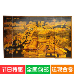 定制 中式仿古清明上河图 酒店大堂装饰背景 挂画壁画挂屏cp142