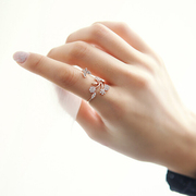 Vintage breath sweet and meticulous fashion female flower butterfly open ring finger ring new mail