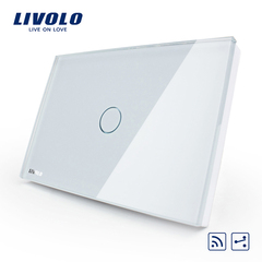 Livolo开关118触摸开关智能家居产品/长方形C8白色遥控双控一开