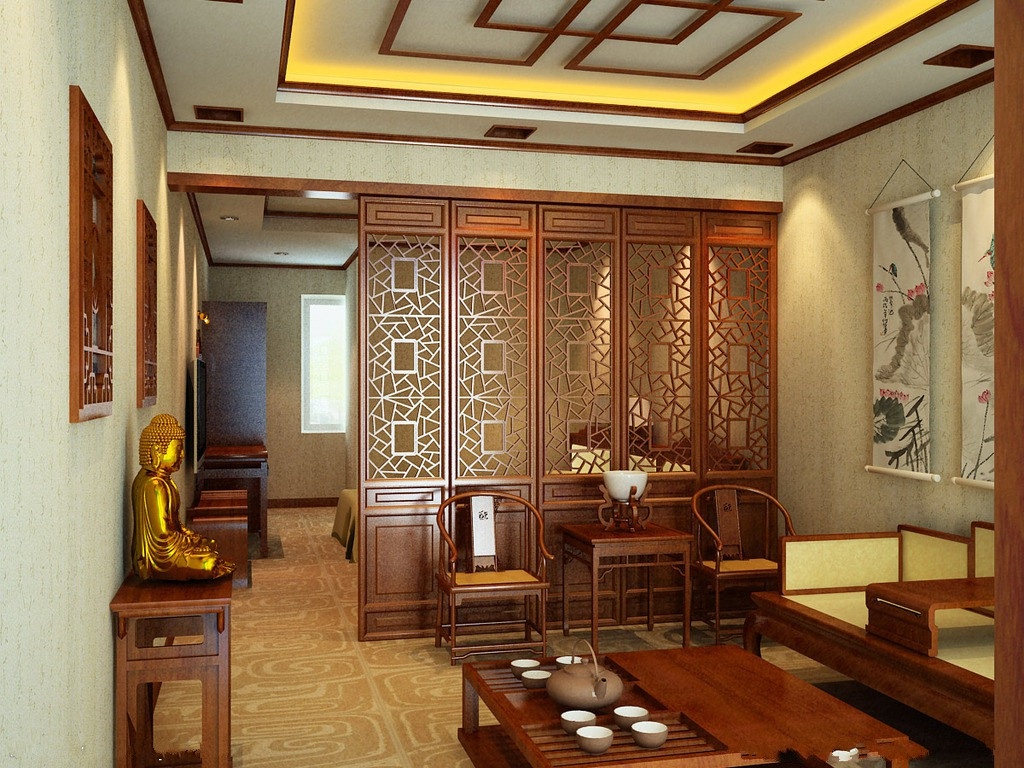 玄关屏风板密度板雕花板欧式隔断镂空通花板客厅中式装修花格背景