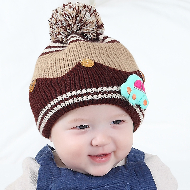 婴儿帽子秋冬保暖加厚男童宝宝毛线帽子6-12个月1岁儿童帽子冬季产品展示图5