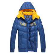 Fall/winter recreation tread new men's lightweight warm down jacket coat thicken hooded sportswear wind short slim