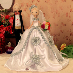 高档创意结婚礼物手工婚纱娃娃装饰摆件婚庆礼品工艺品家居摆设20