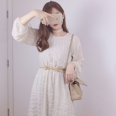 iFashion/SleepyBunny瞌睡兔 特 仙的低调 雪纺连衣裙2016秋新款