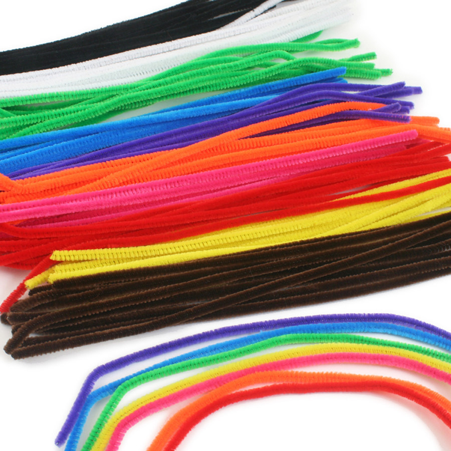 艺趣毛条毛根扭扭棒diy美术幼儿园儿童手工制作材料选色毛根绒条