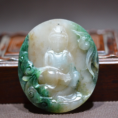 国之精品 中国四大名玉 南阳独山玉 观音挂件30.63g