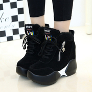 2015 new high heel platform shoes for the winter quarter Korean wave lace casual shoes students increased in women's shoes