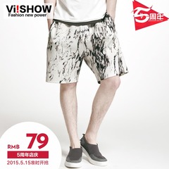 Viishow2015 printing five summer dresses men's Shorts Pants men's elastic pants shorts Beach pants