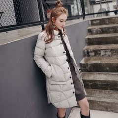 2016冬季新款棉衣外套女中长款韩版加厚修身立领保暖棉服棉袄外套