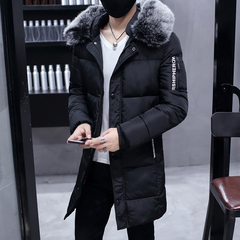 冬季棉衣男 韩版男士中长款棉袄 青年修身男装棉服潮冬装加厚外套