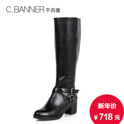 C.BANNER/for thousands of new 2015 winter leather belt buckle and velvet boots high boots A5676005